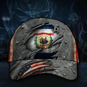 West Virginia State Flag Hat 3D Printed American Flag Cap Wv State Patriotic Gift For Men
