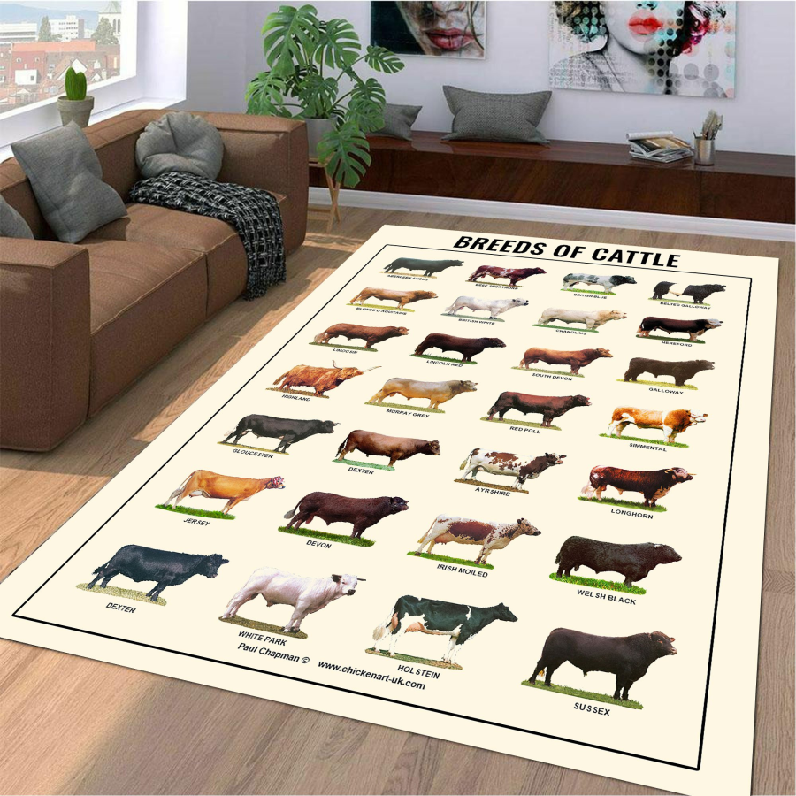 Cattle, Cow Knowledge Area Rug HighSportPrint