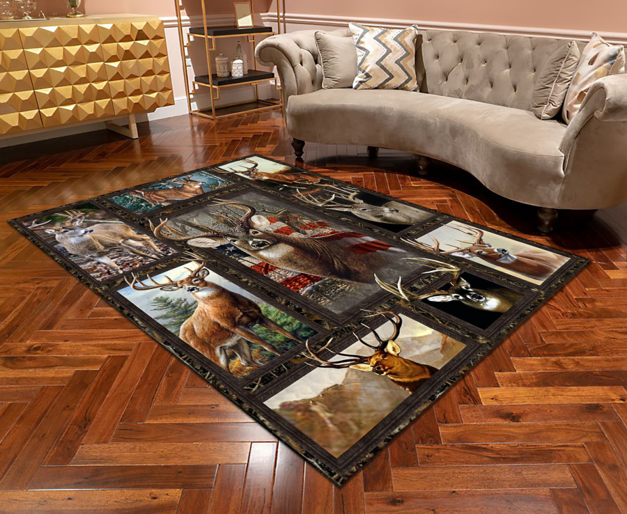 Deer Hunting Area Rug 9X Print
