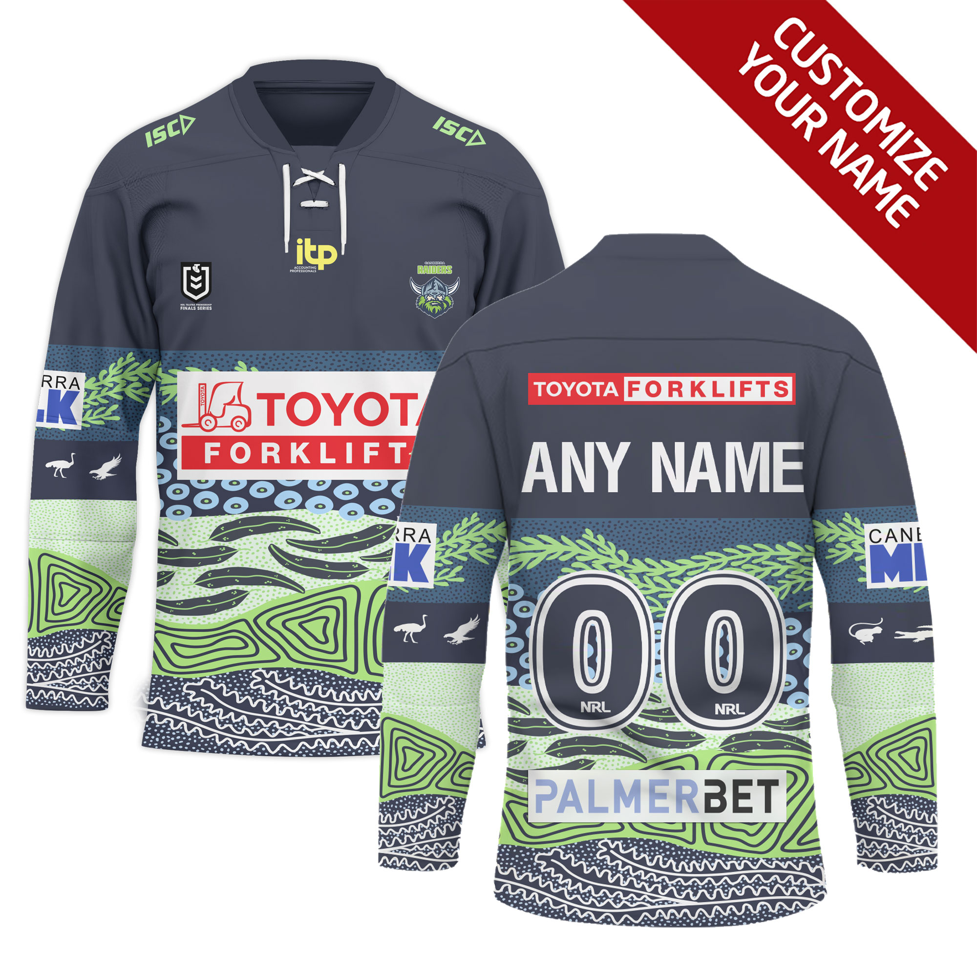 Personalized Indigenous Jersey NRL Canberra Raiders Hockey Jersey 9X